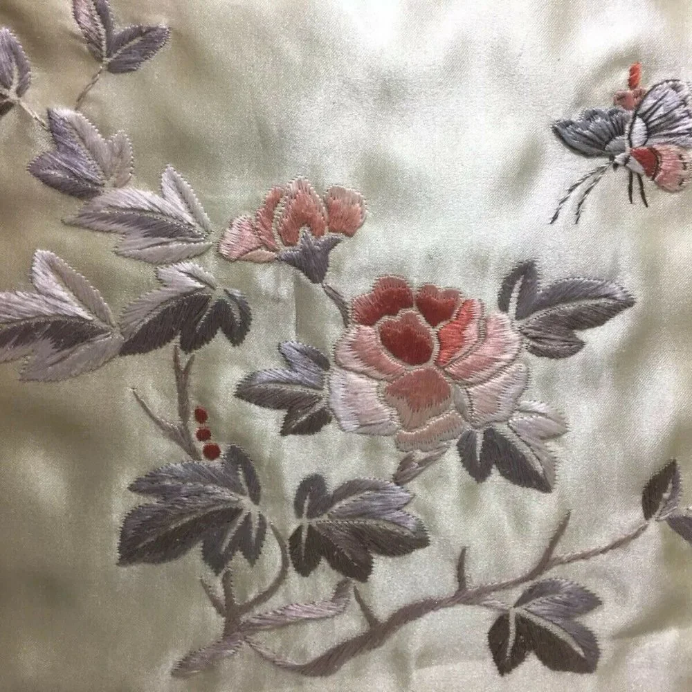 Vintage‎ framed Wall Art Asian Embroidered Silk  panel